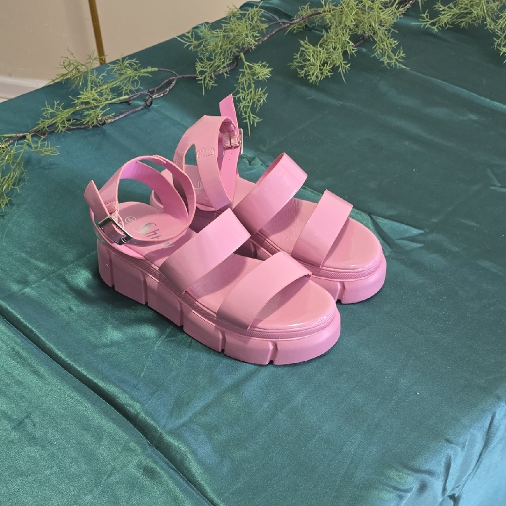 Shein Pink Strappy Platform Sandals